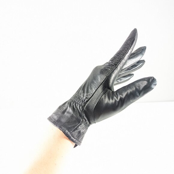 PLOVER buttery soft black leather ladies gloves Size L - Picture 12 of 12